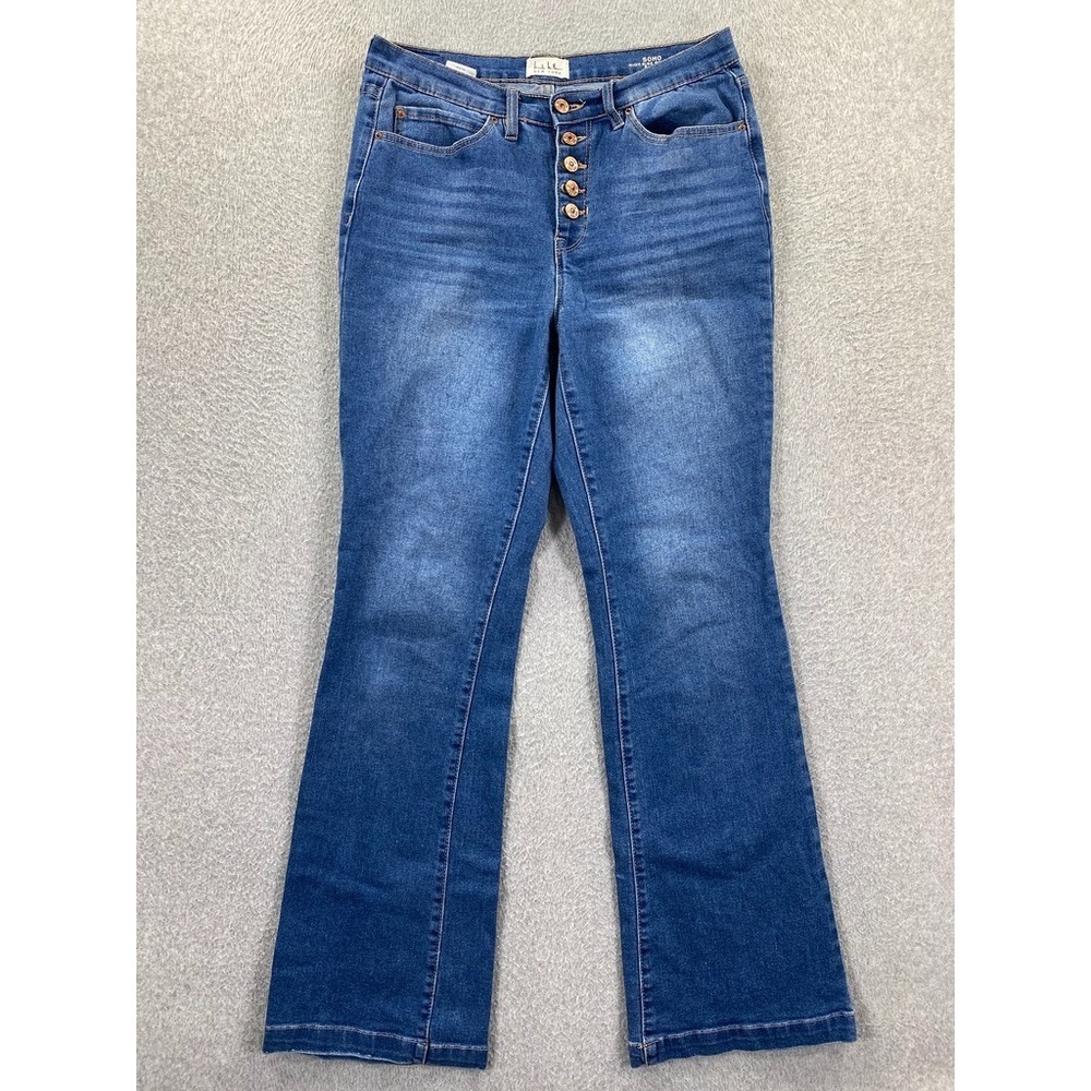 Nicole Miller Soho High Rise Bootcut Jeans Women's 6 Medium Wash Stretch Denim